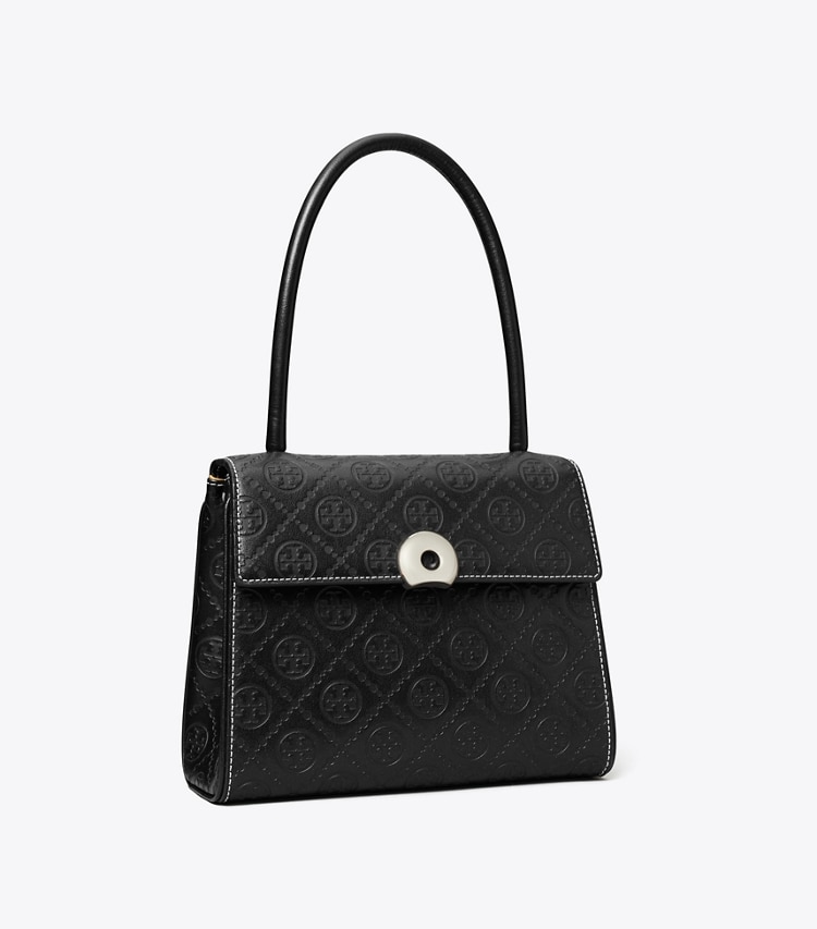 SMALL DEVILLE T MONOGRAM LEATHER BAG