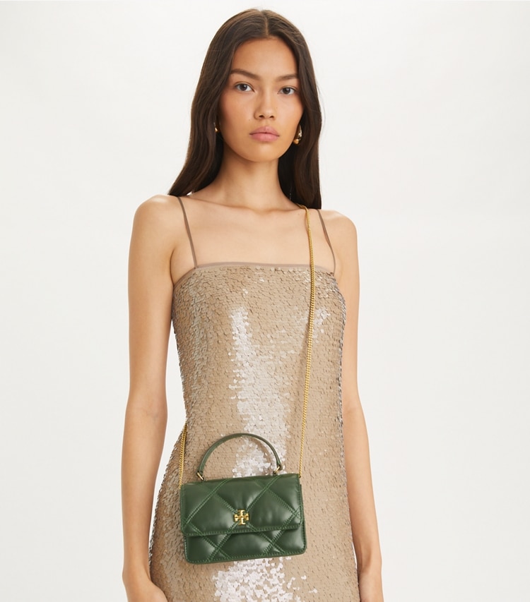 MINI KIRA DIAMOND QUILT TOP HANDLE CHAIN WALLET