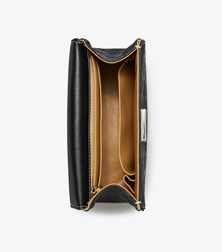 SMALL DEVILLE T MONOGRAM LEATHER BAG