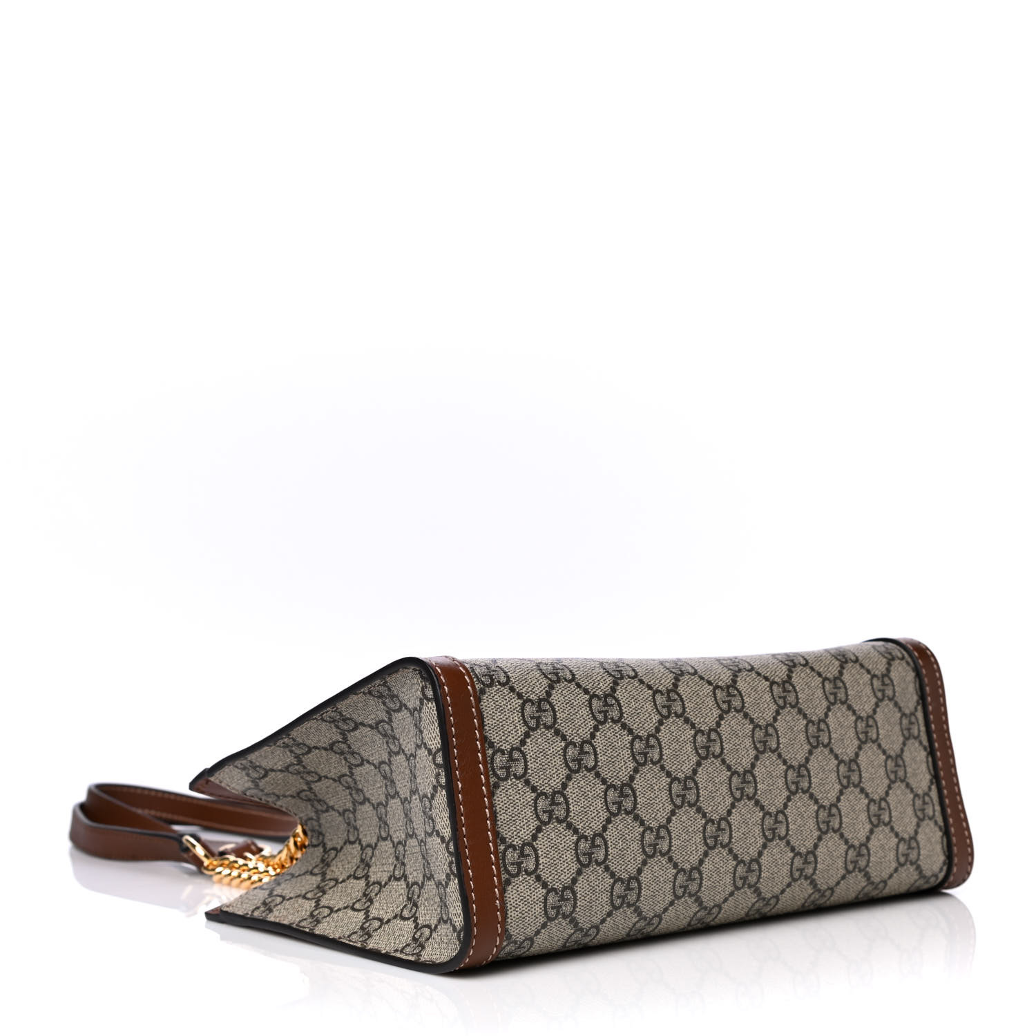 GG Supreme Monogram Calfskin Small Padlock Tote Beige Ebony Tuscany