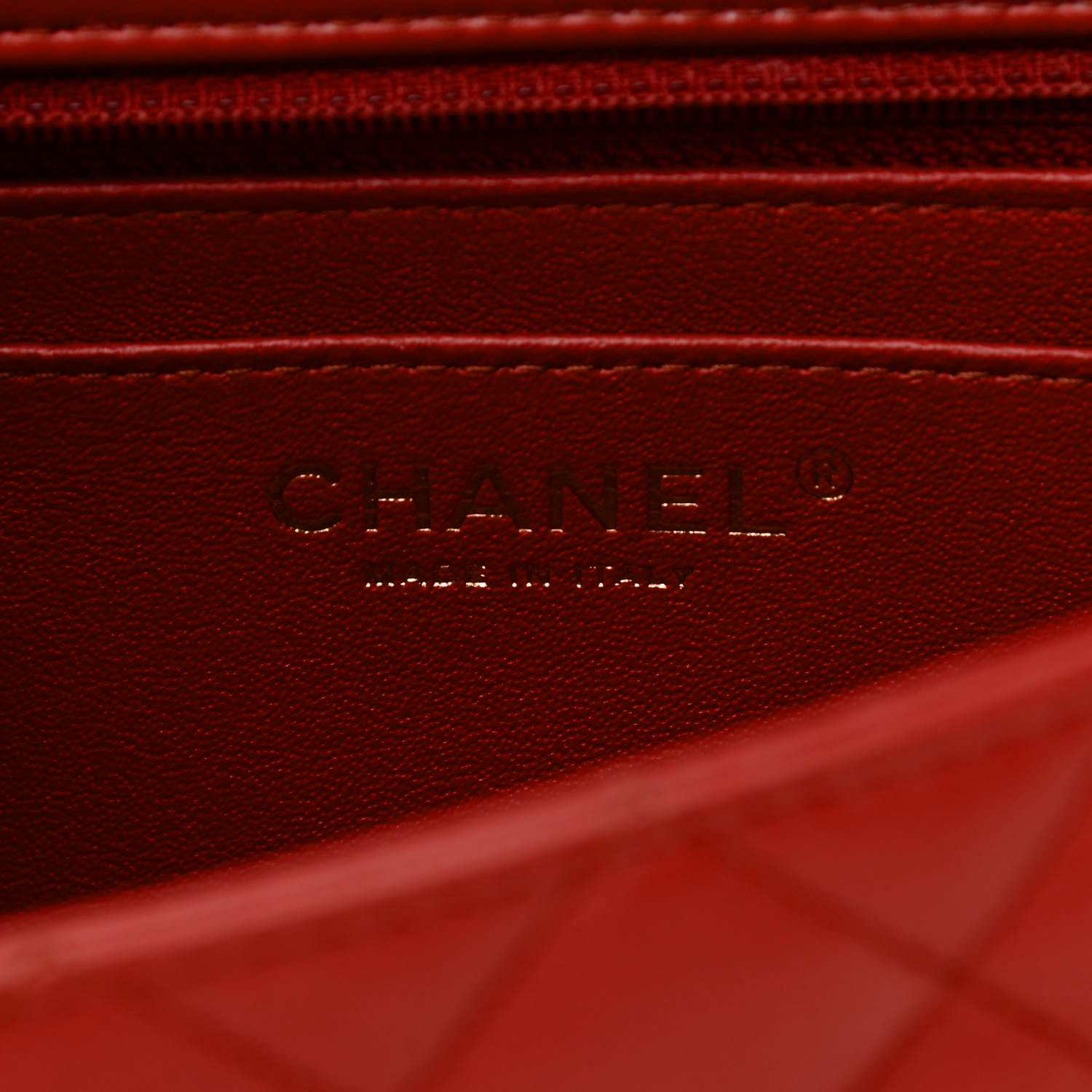 Lambskin Quilted Mini Rectangular Flap - Red