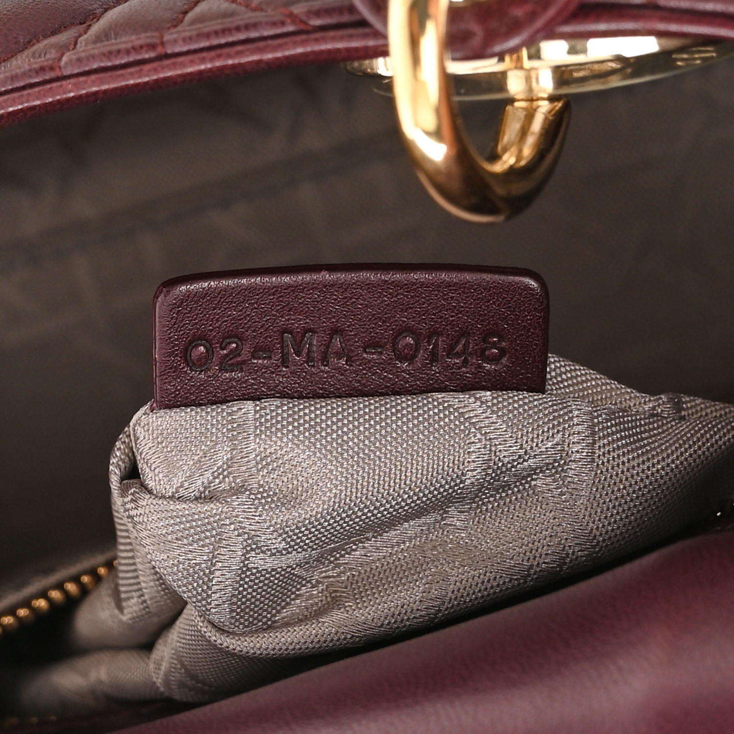 Lambskin Cannage Mini Lady Plum