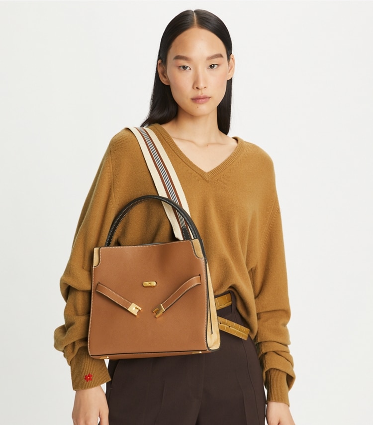 SMALL LEE RADZIWILL SNAKE EMBOSSED DOUBLE BAG