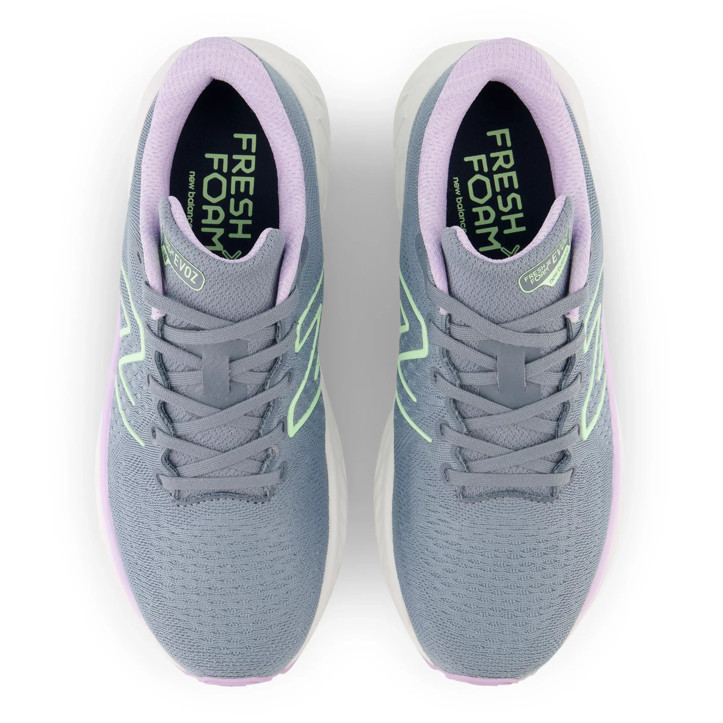 Fresh Foam X Evoz v3 - Arctic Grey with Green Aura and Cyber Lilac