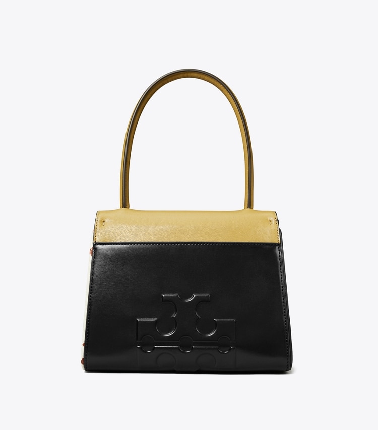SMALL DEVILLE T MONOGRAM LEATHER BAG