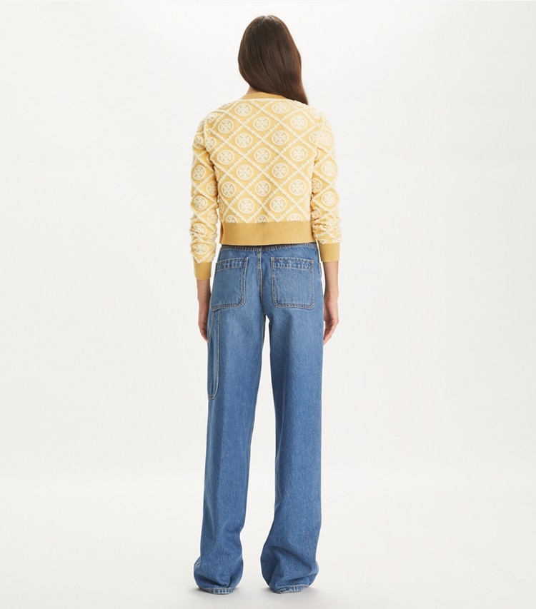 T MONOGRAM WOOL CARDIGAN