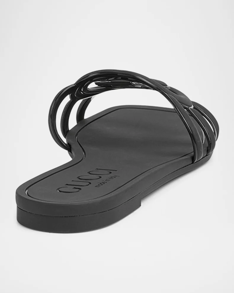 GG Rubber Flat Slide Sandals