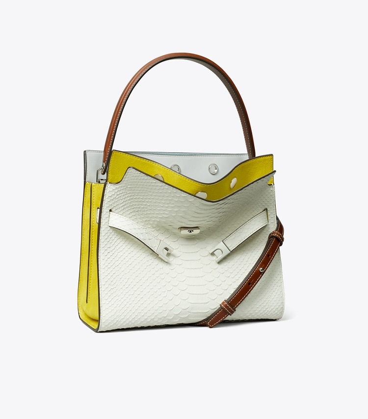 SMALL LEE RADZIWILL SNAKE EMBOSSED DOUBLE BAG