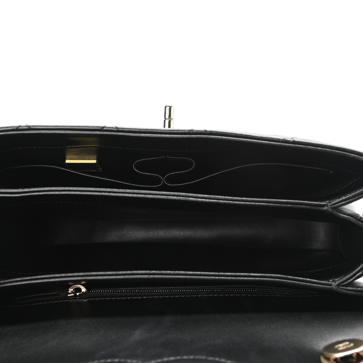 Lambskin Quilted Small Trendy CC Dual Handle Flap Bag Black