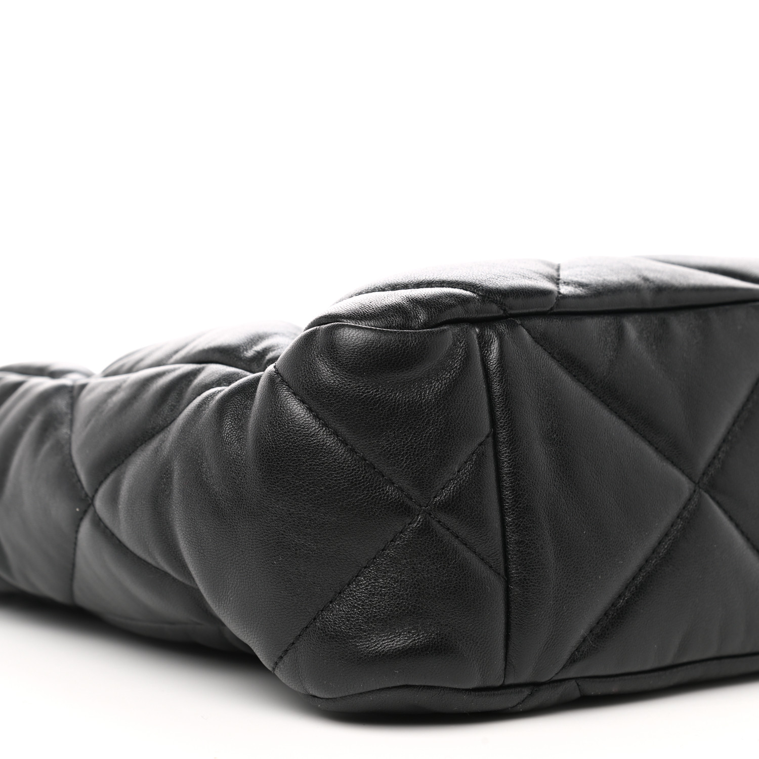 Lambskin Quilted Chanel 19 Shopping Bag Black