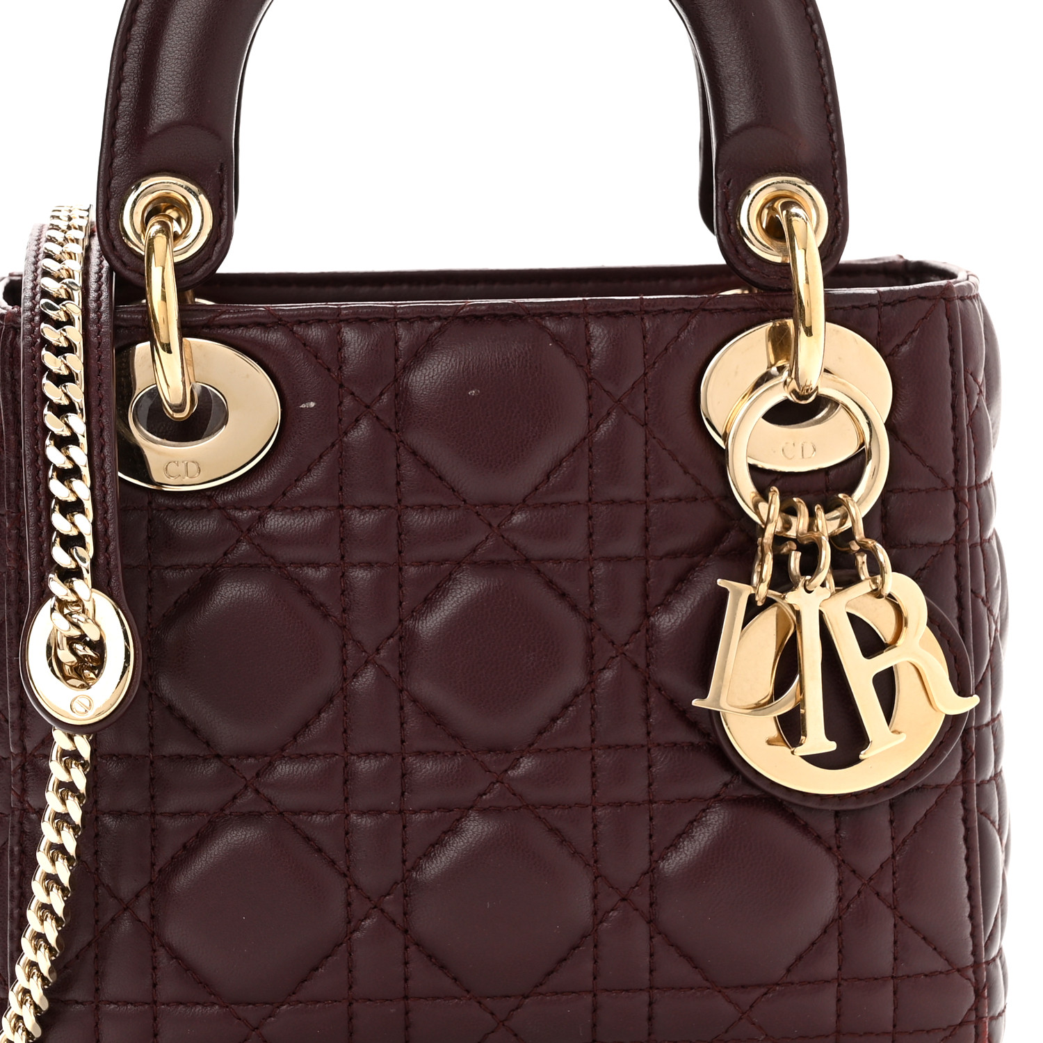 Lambskin Cannage Mini Lady Plum