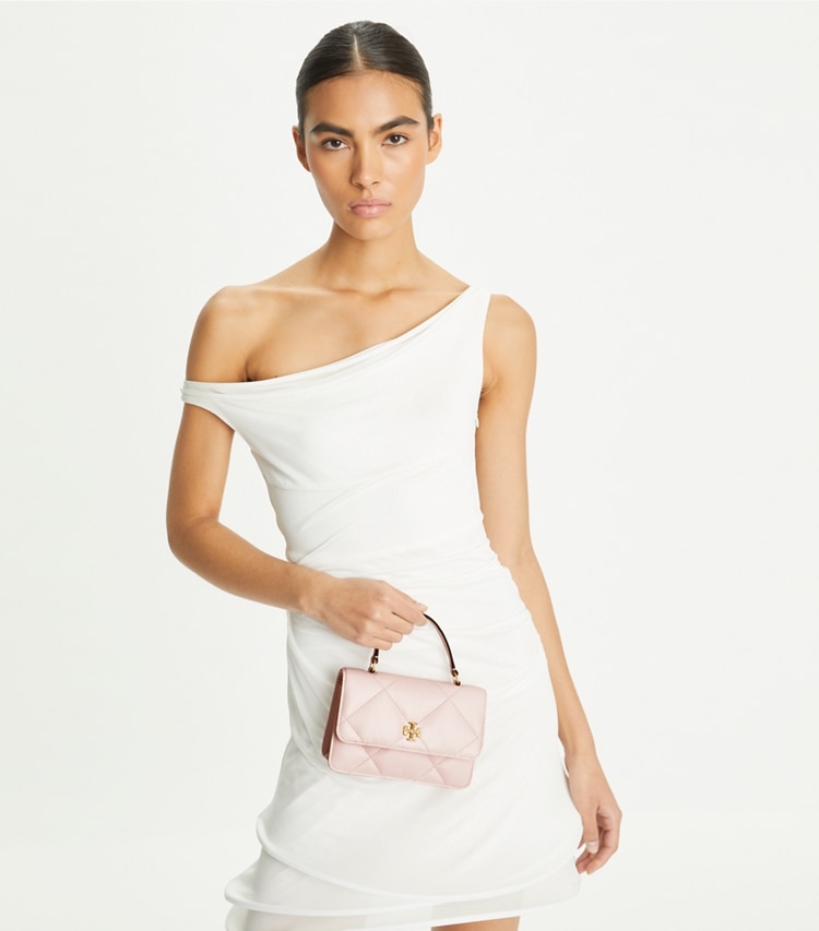 MINI KIRA DIAMOND QUILT TOP HANDLE CHAIN WALLET