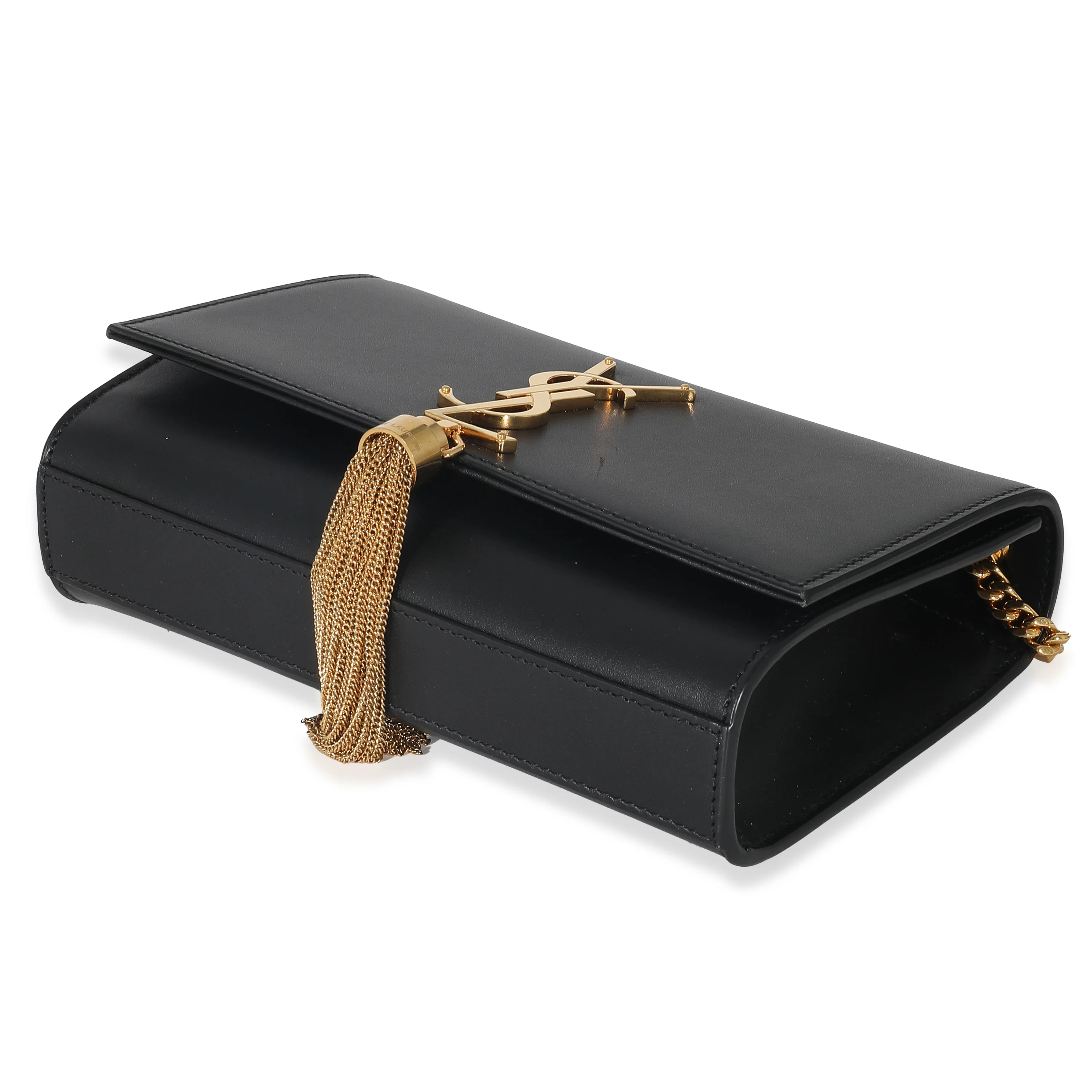 Saint Laurent Black Smooth Leather Small Kate Tassel Bag