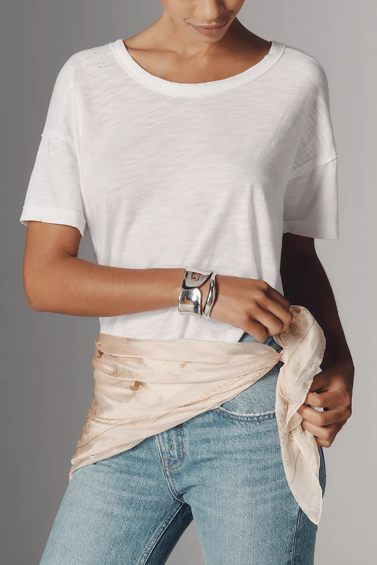 By Anthropologie Large Printed Silk Scarf