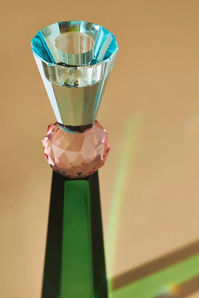 Cut Glass Candle Holder