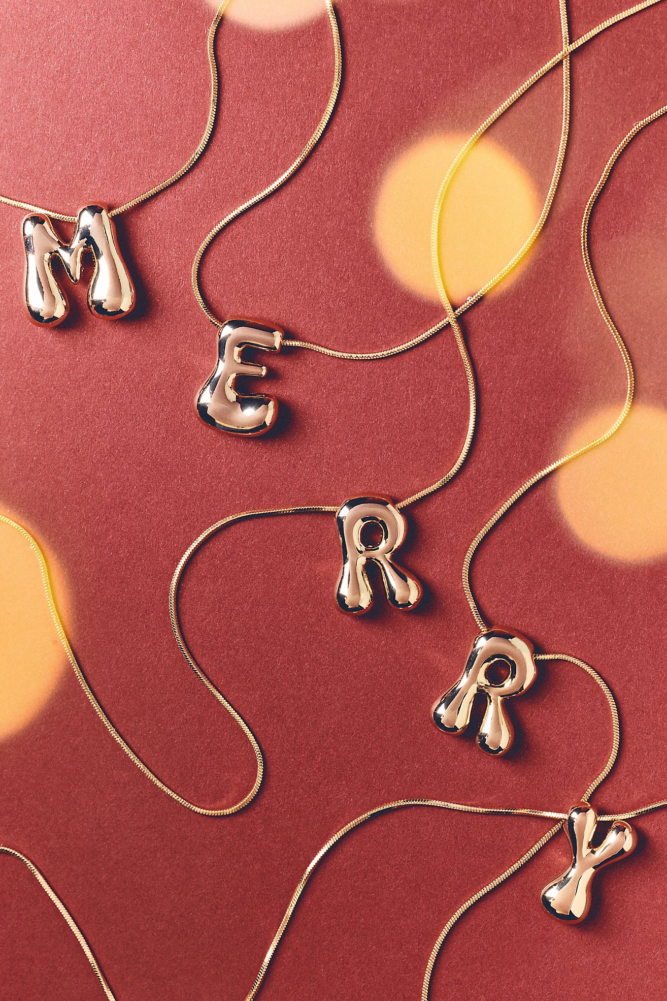 Bubble Letter Monogram Necklace