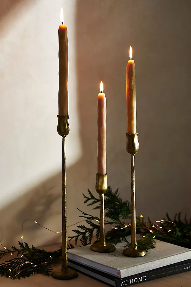 Aurora Gold Metal Taper Candle Holder