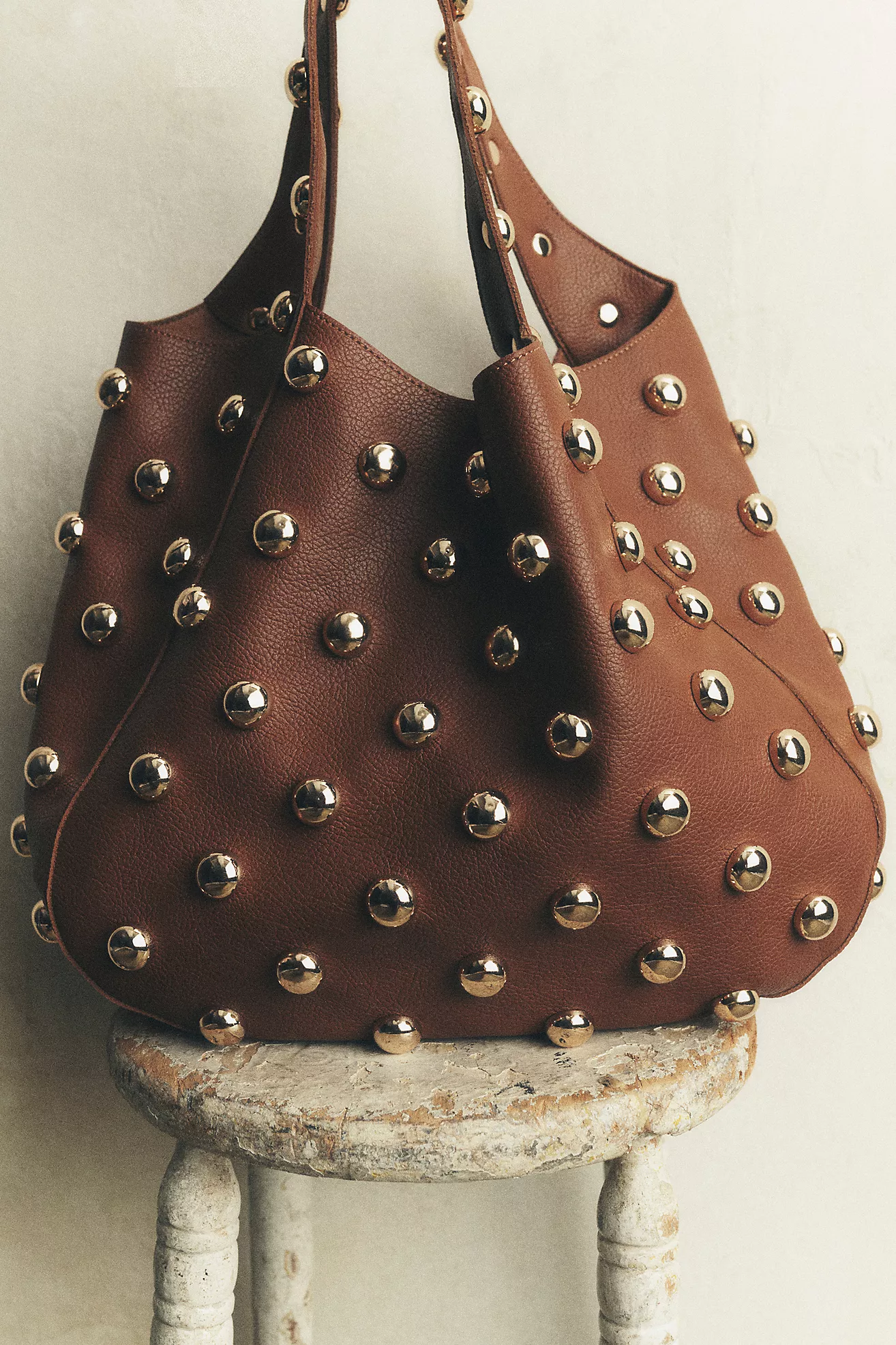The Sonia Medium Slouchy Studded Tote Bag