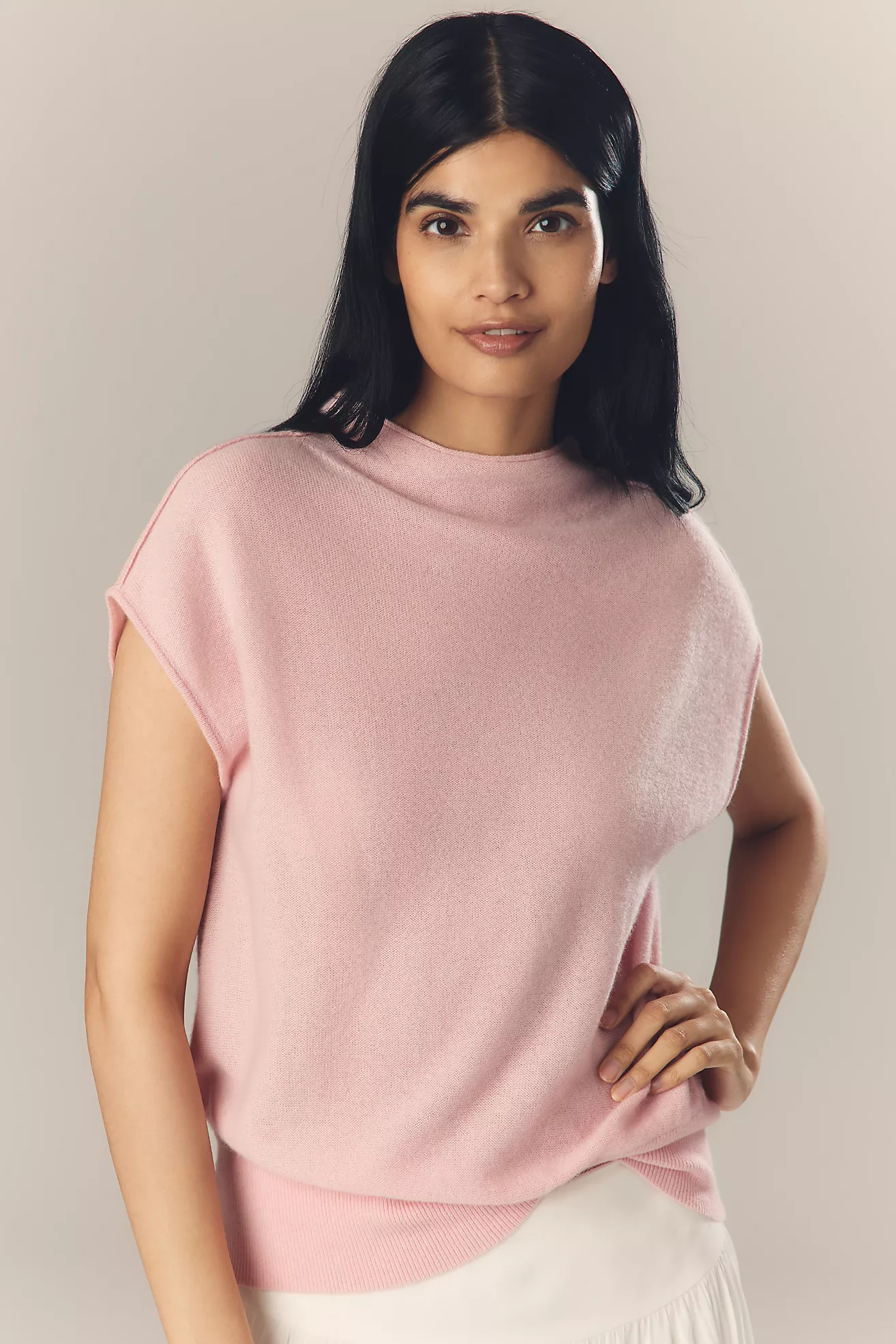 By Anthropologie Mock-Neck Cashmere Sweater Tee