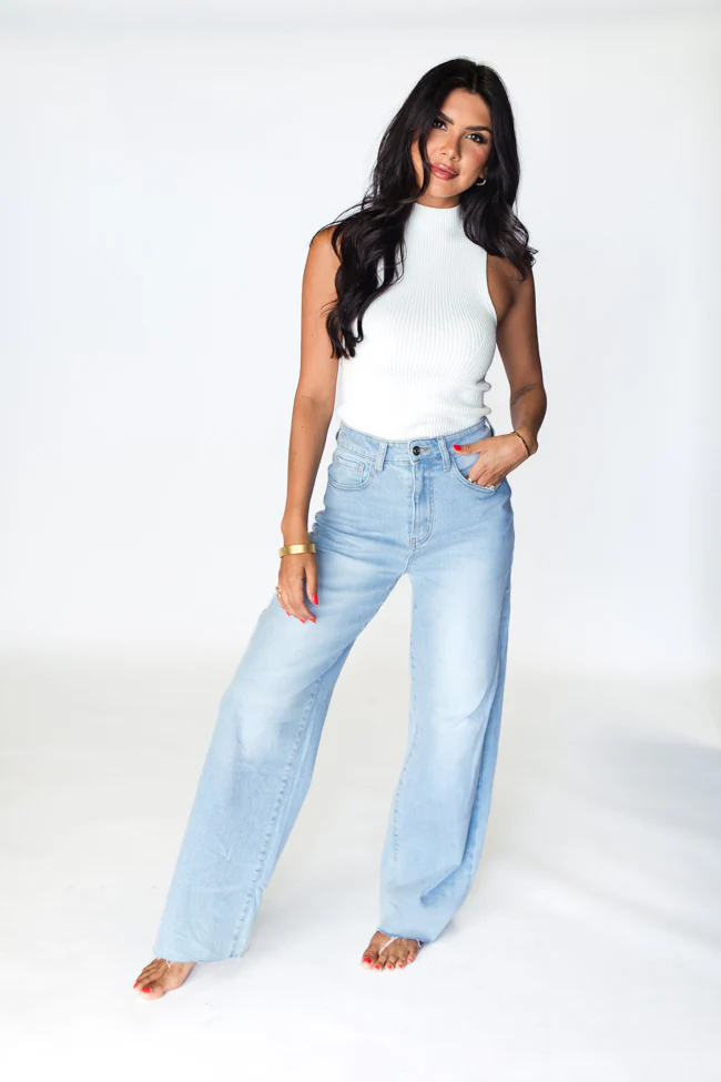 Light Wash Wide Leg Jeans