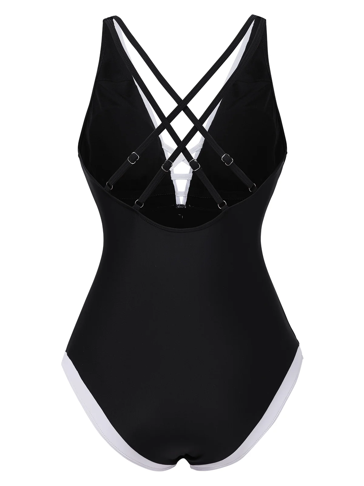 Black 3D Flower Patchwork One-Piece Swimsuit