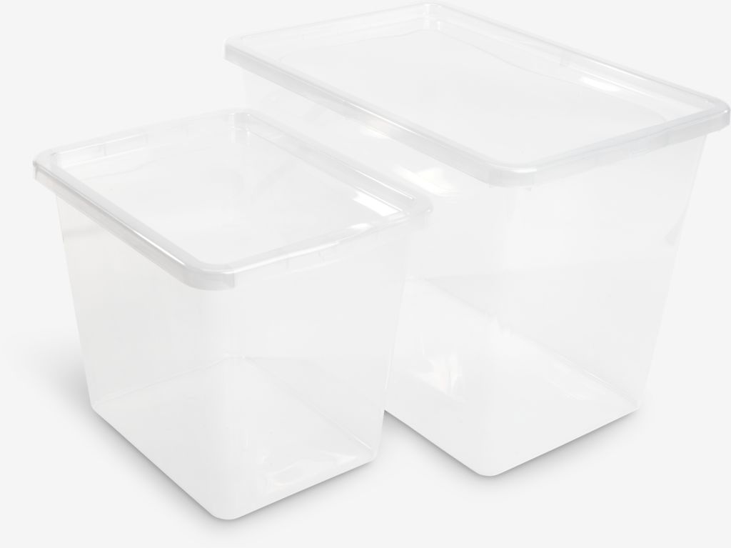 Storage BOX BASIC BOX 80L w/lid transparent