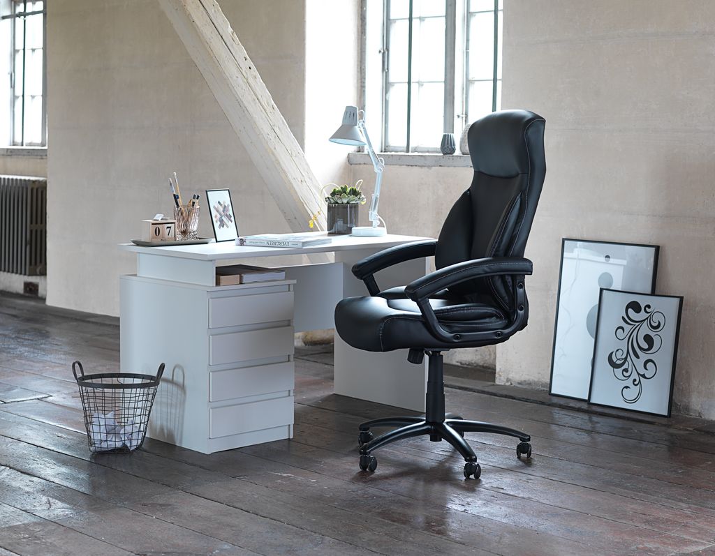 Office chair TAMDRUP black faux leather