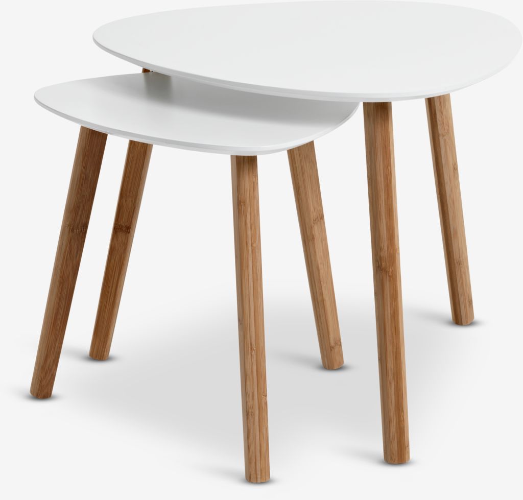 End table TAPS 55x55 white/bamboo