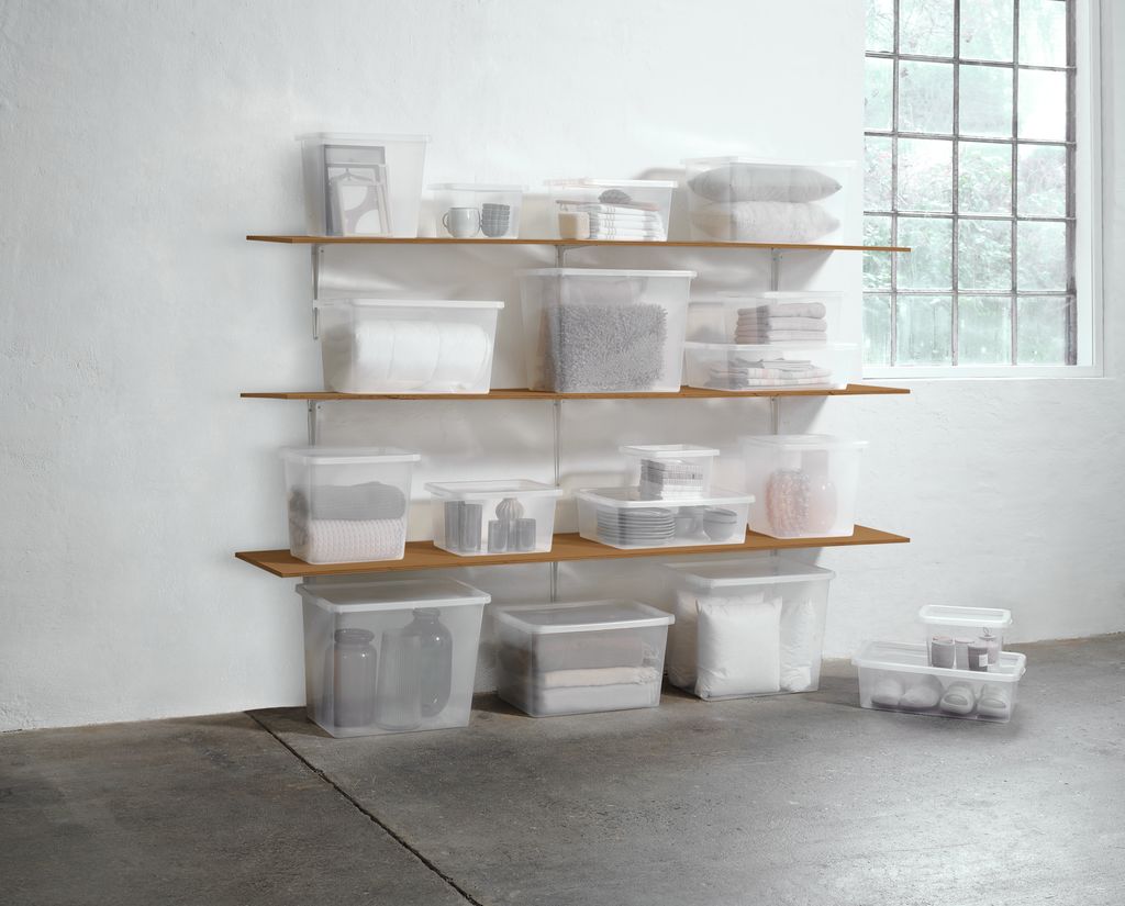 Storage BOX BASIC BOX 80L w/lid transparent