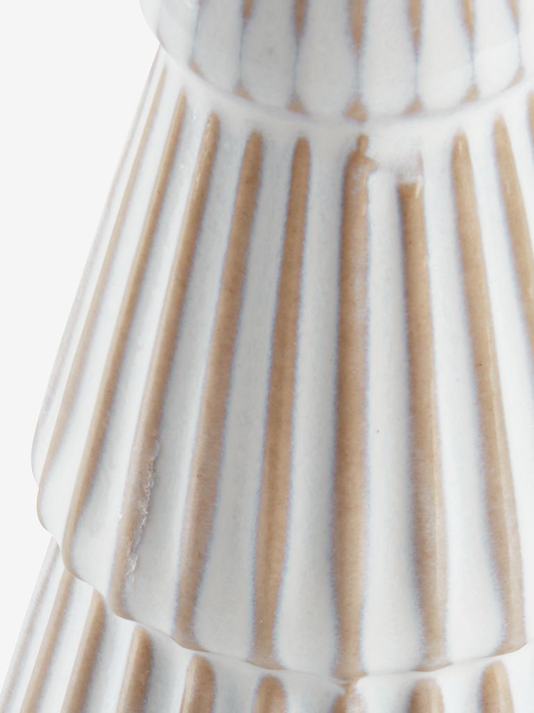 Decoration tree MYSING D7xH19cm stoneware white/brown