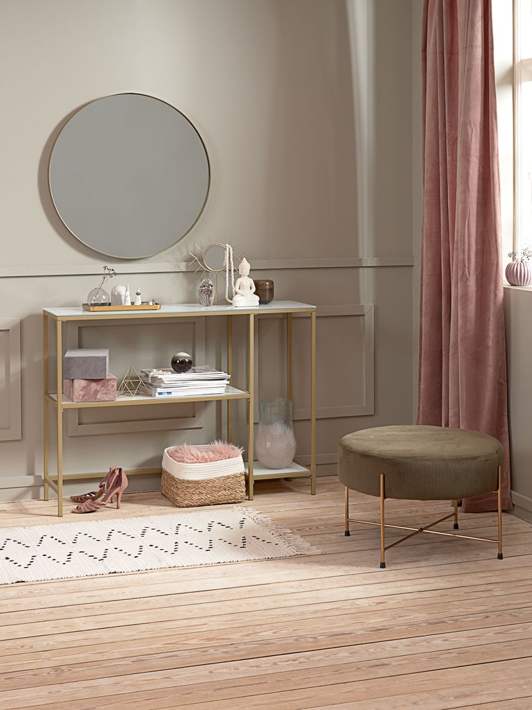 Console table PANDRUP 30x110 white/gold