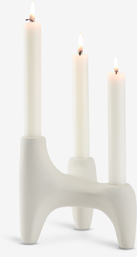Candle holder VIGNIR W13xL16xH15cm off white