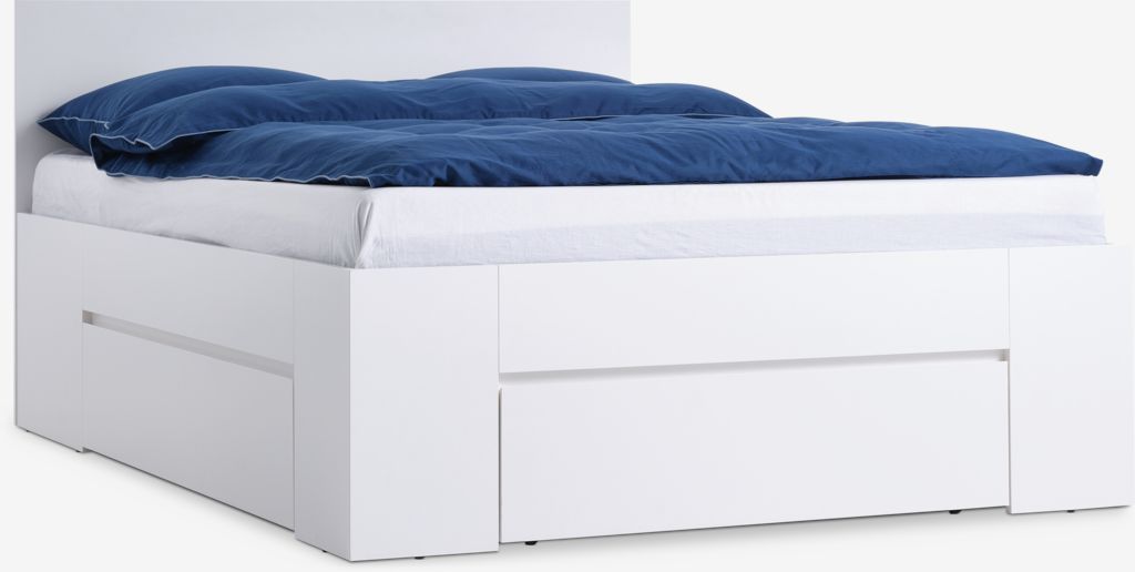 Bed frame LIMFJORDEN 3 drawers Double white