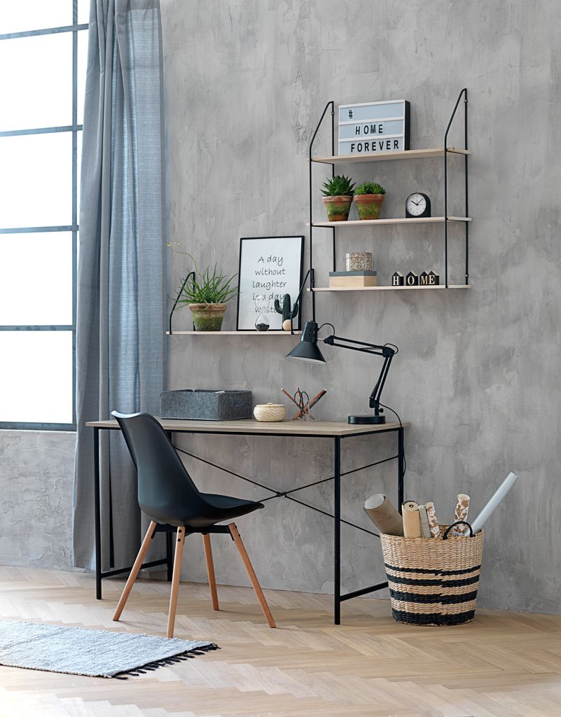 Wall shelf HEJLSMINDE 3 shelves black/natural
