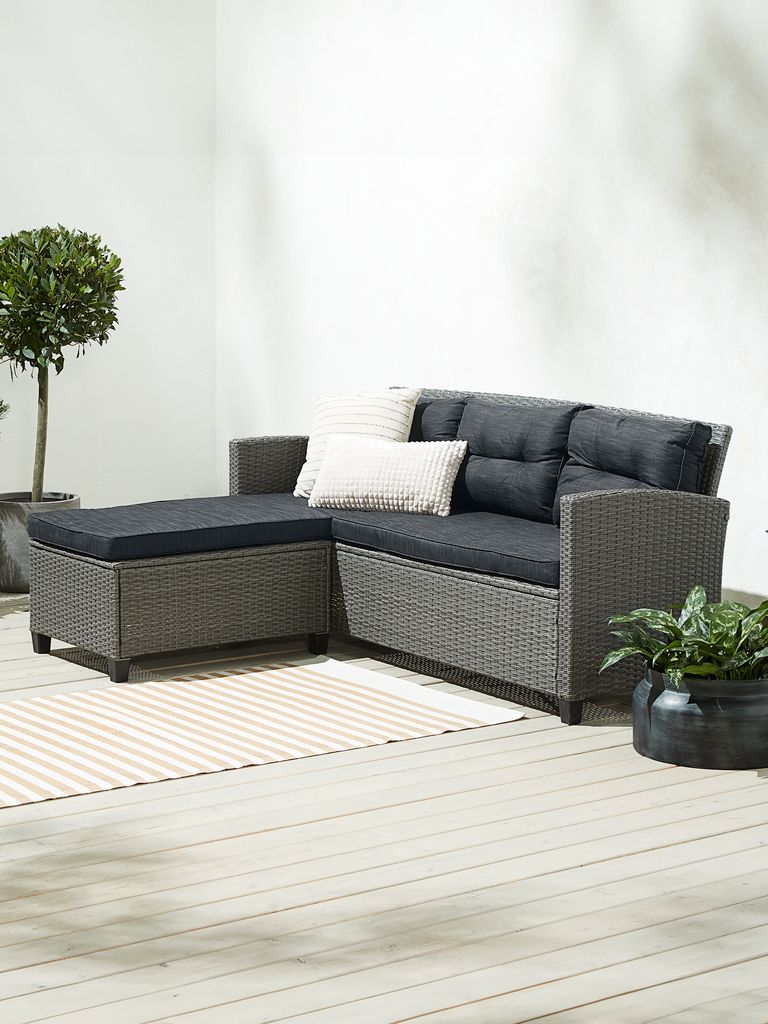 Lounge sofa with chaise longue MORA 3pers. grey