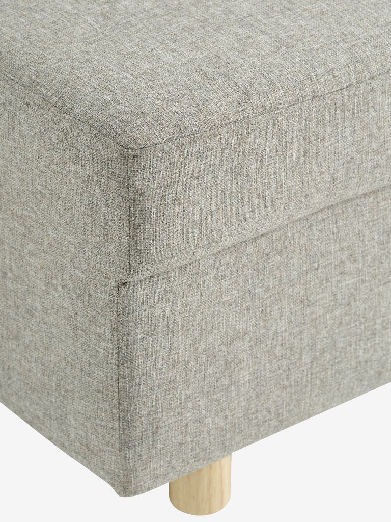 Sofa bed OLSTRUP 1.5-seater grey fabric/oak colour