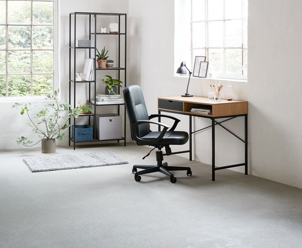 Desk TRAPPEDAL 48x95 oak/black