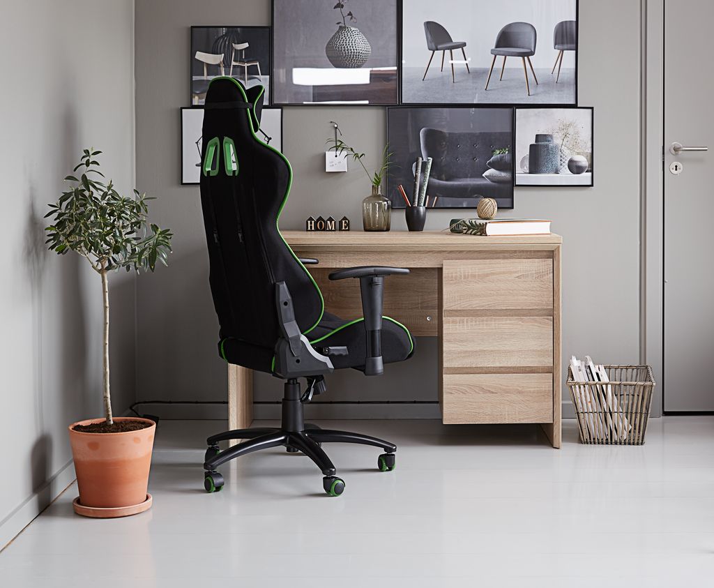 Gaming chair LAMBJERG black mesh/green