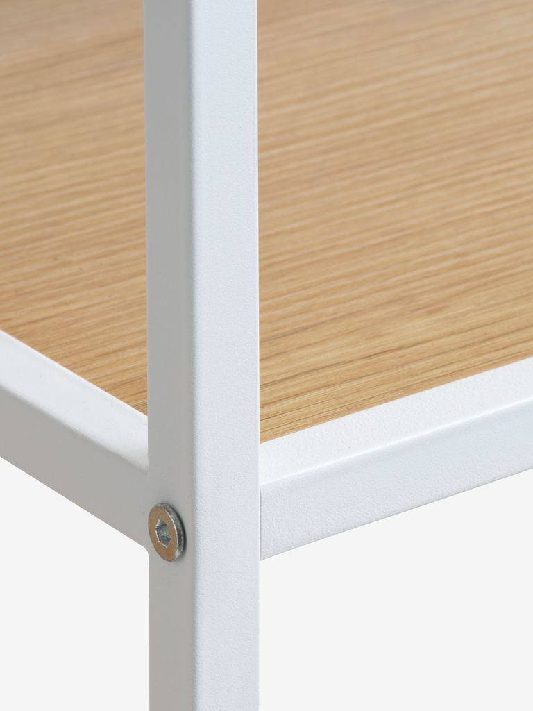 Shelving unit TRAPPEDAL 5 shelves oak color/white