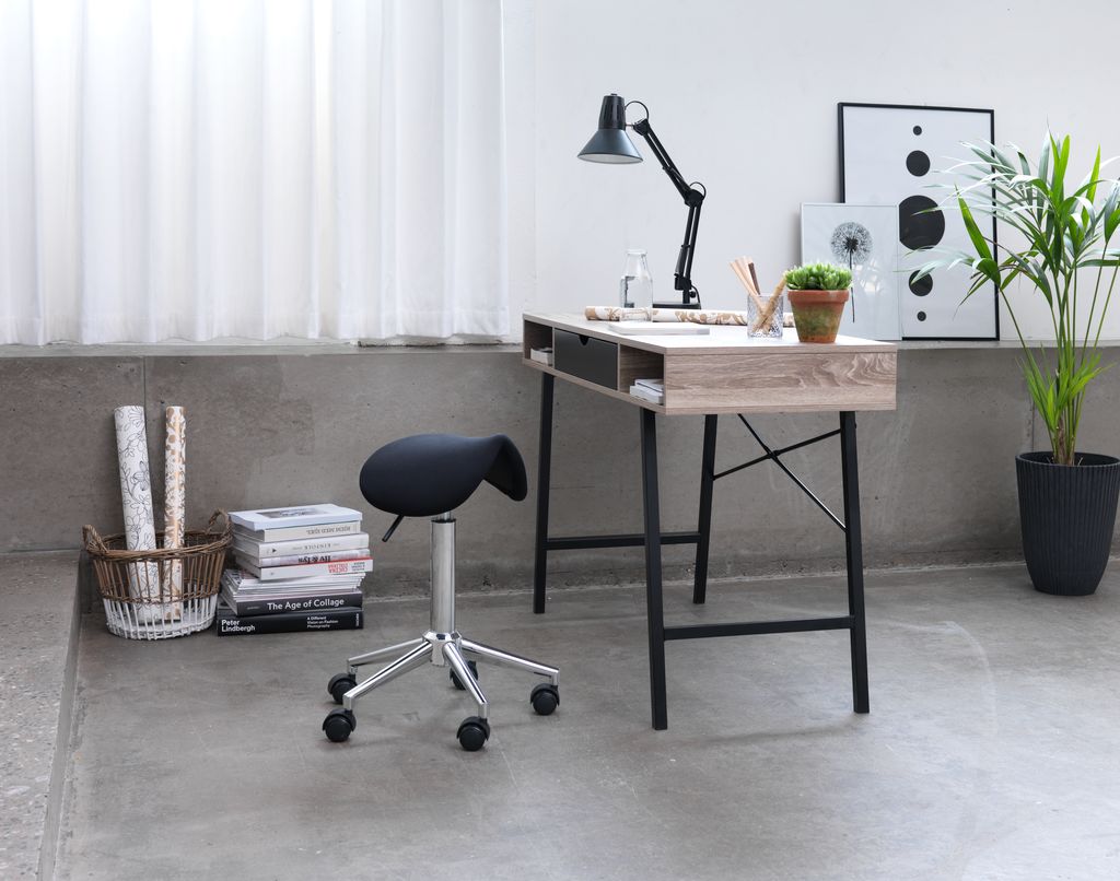 Desk ABBETVED 48x120 oak/black