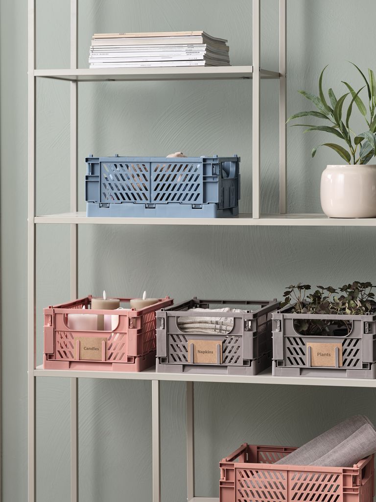 Basket MILAS W25xL34xH15cm foldable blue