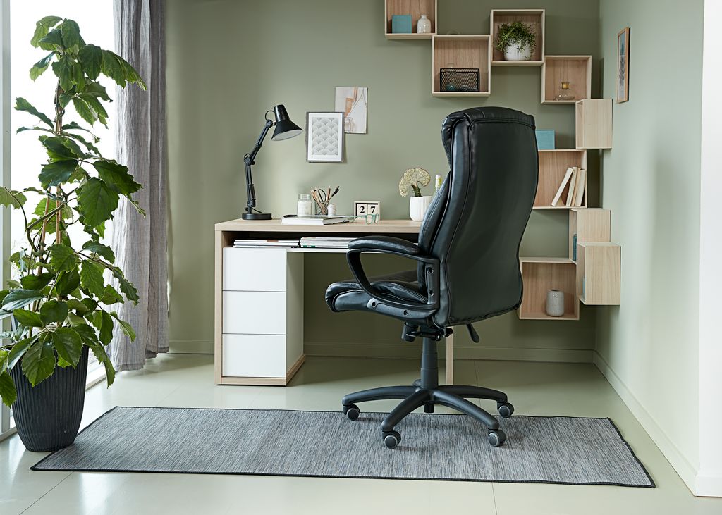 Office chair TJELE black faux leather/black