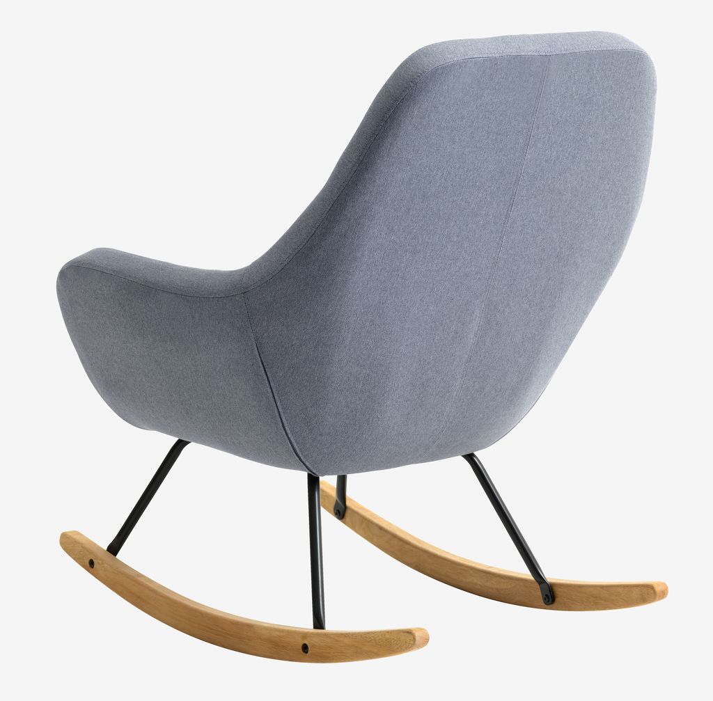 Rocking chair NEBEL light blue fabric