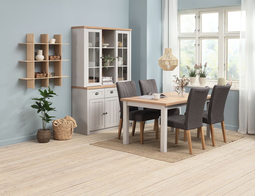 Top section MARKSKEL 2 doors light grey/oak colour