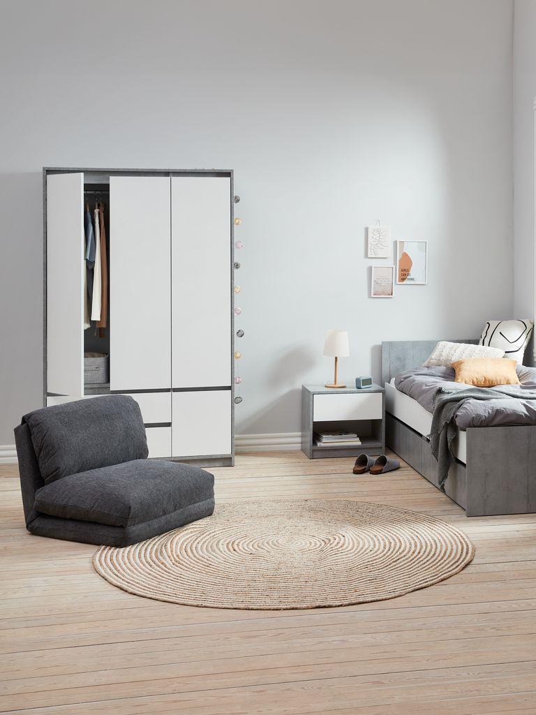 3 drawer chest BILLUND white/concrete