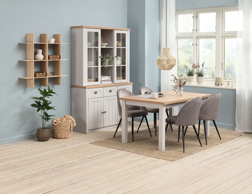 Top section MARKSKEL 2 doors light grey/oak colour
