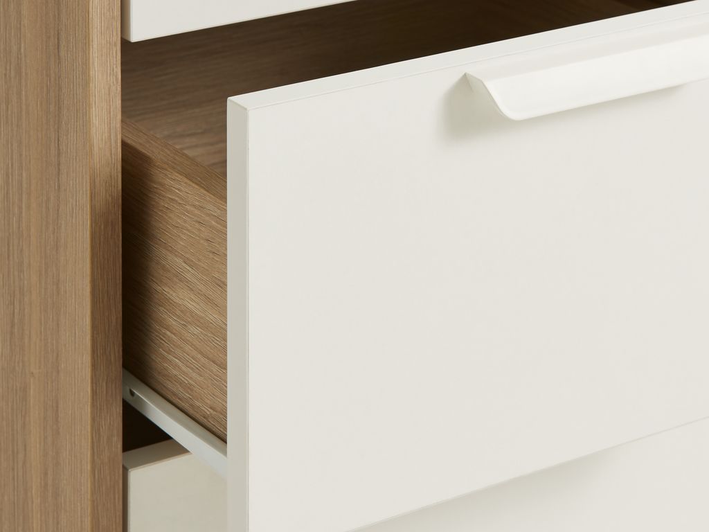 4 drawer 1 door chest JENSLEV oak/white