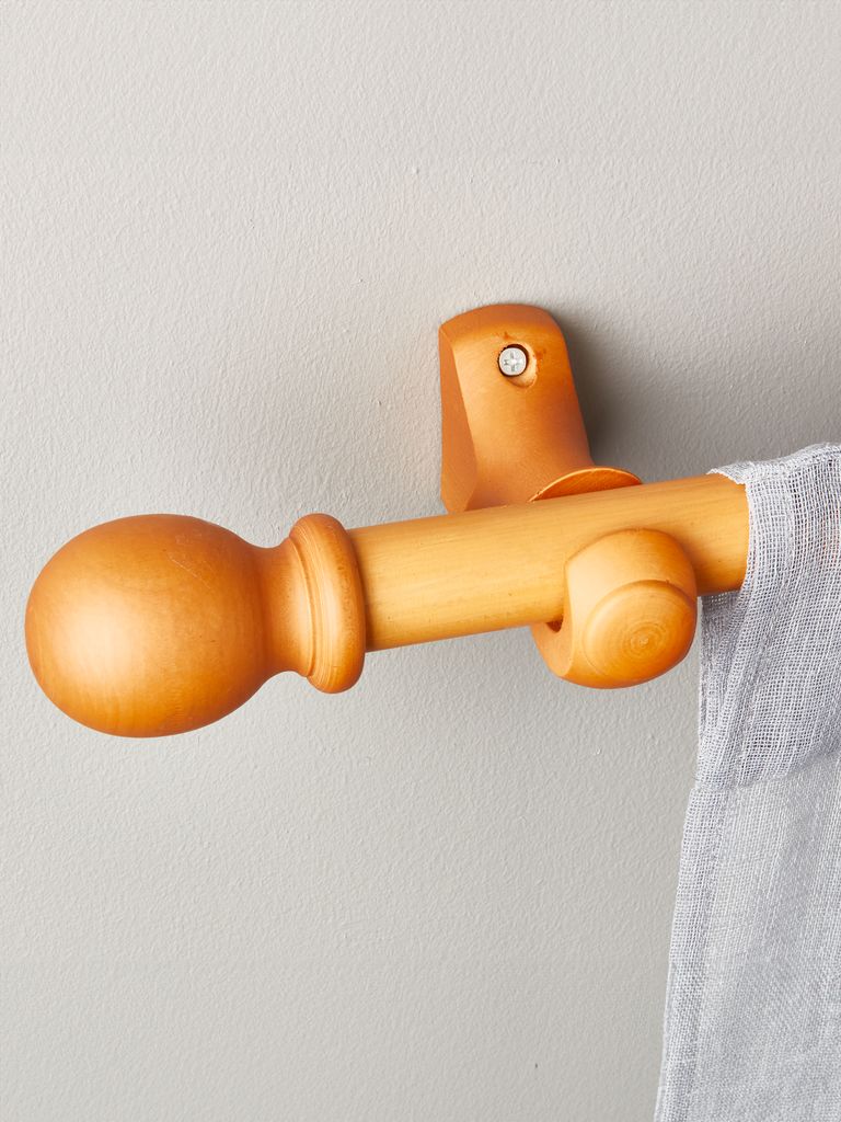 Curtain pole wood 300cm 28mm pine