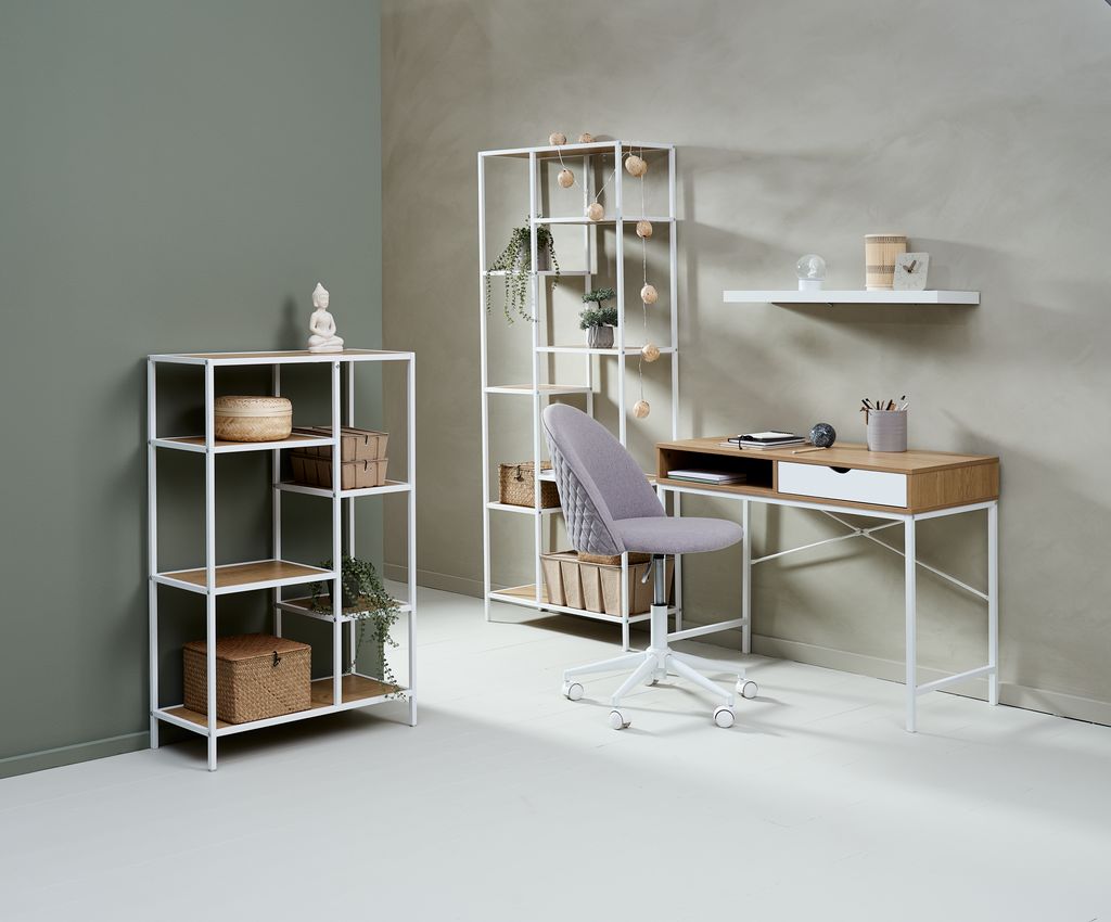 Desk TRAPPEDAL 48x95 1 draw oak colour/white