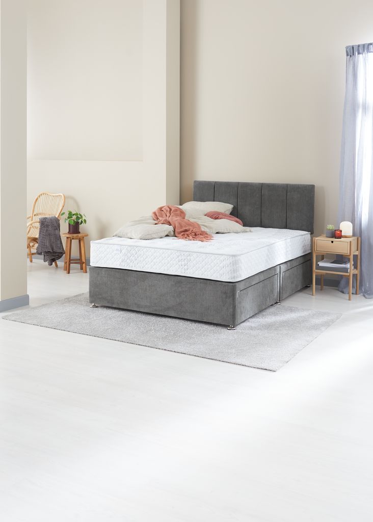 Headboard H50 STITCHED Double Grey-50